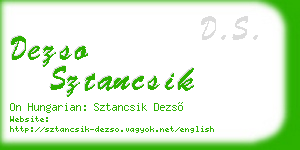 dezso sztancsik business card